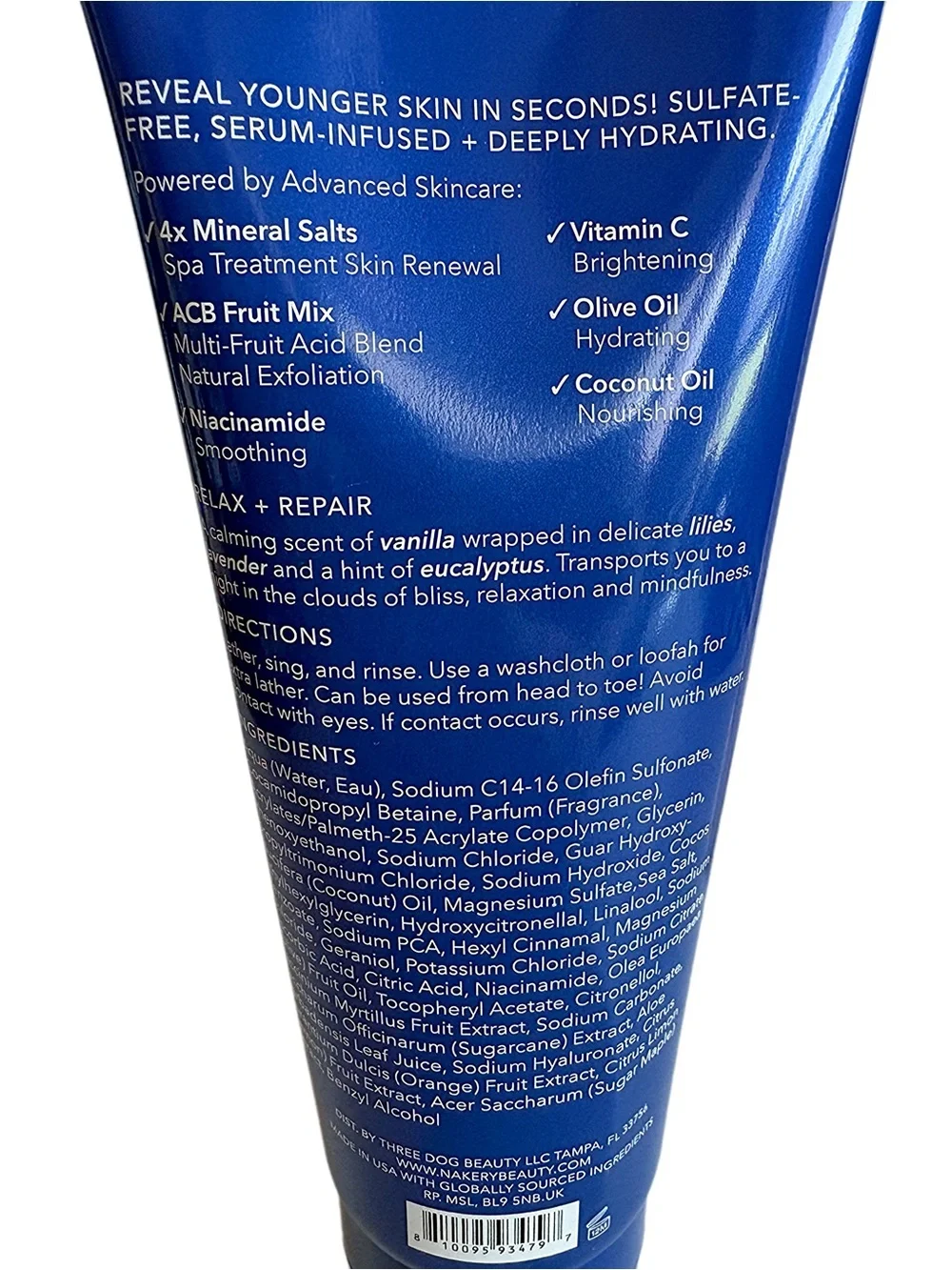 Nakery Beauty Set Magnesium Face, Body & Hair Wash + SkinFirm Serum NEW